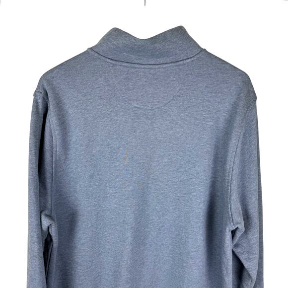 Brooks Brothers Blue Long Sleeve Quarter Zip 100% Cotton Pullover Sweater - Picture 4 of 7